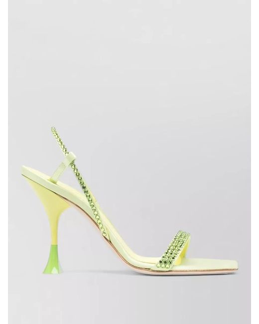 3Juin Metallic Eloise Calf Leather Crystal Strap Sandals