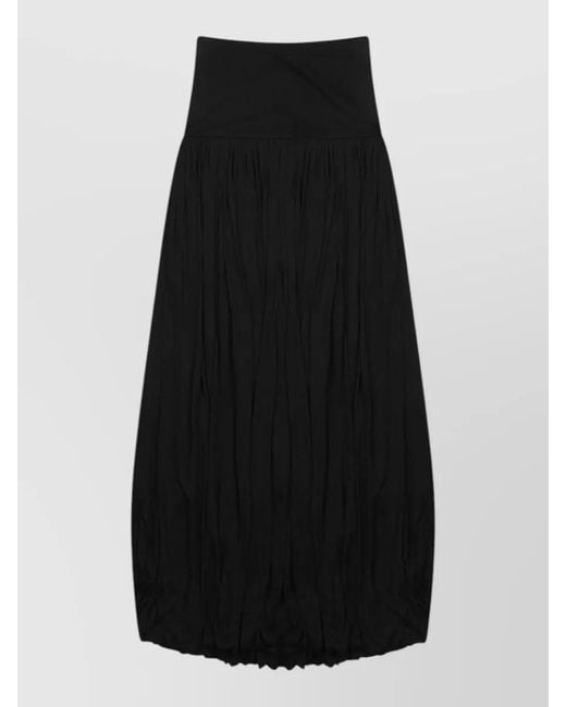 Totême Black Draped Midi Skirt