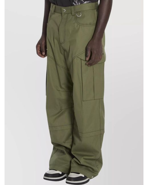 Off-White c/o Virgil Abloh Green Cotton Straight-Leg Cargo Trousers for men
