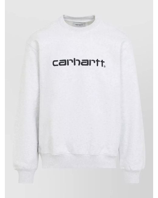 Carhartt White Carhartt Crew Neck Long Sleeve Sweatshirt for men