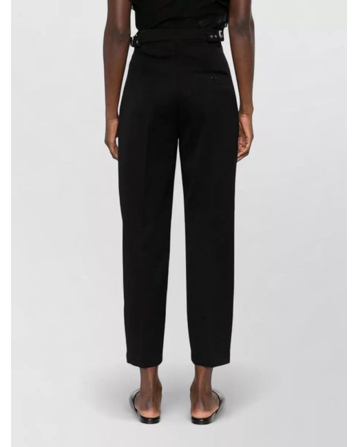 Lanvin Black Wool Straight-Leg Cropped Trousers