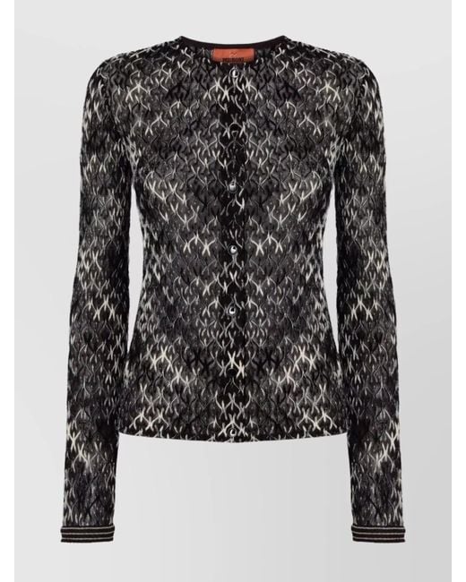 Missoni Black Artisanal Knit Cardigan Unique Construction