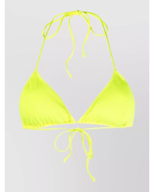 Mc2 Saint Barth Yellow Halterneck Triangle Bikini Top