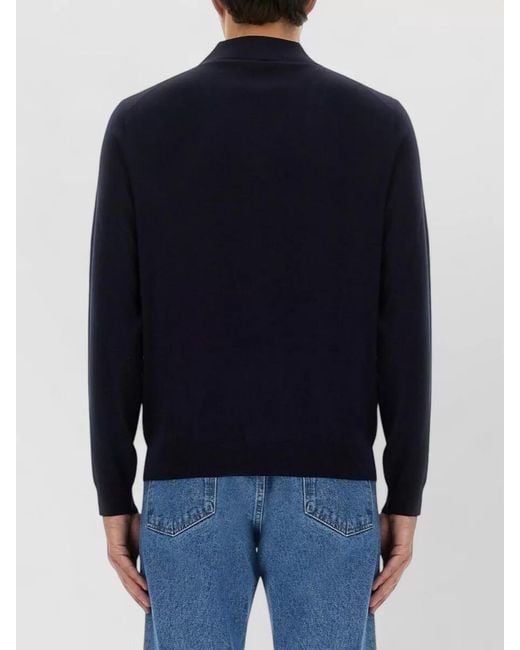 sunflower Blue Merino Wool Regular-Fit Crewneck Jumper for men