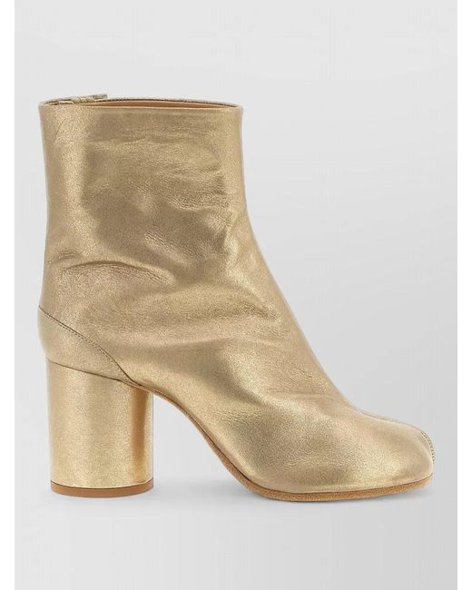 Maison Margiela Natural Tabi Ankle Pumps Block Heel Metallic
