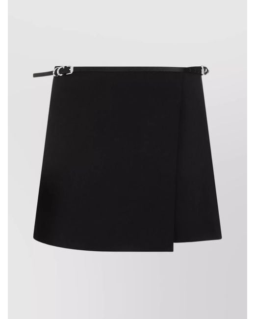 Givenchy Black Silk Mini Wrap Skirt