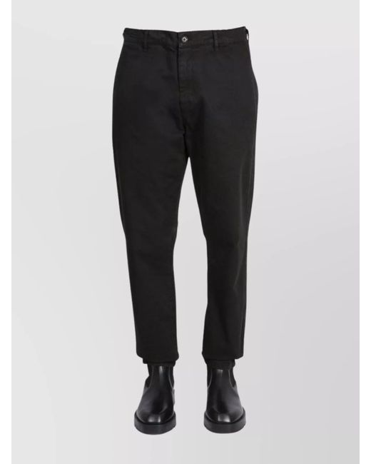 Aspesi Black Cotton Chino Trousers for men