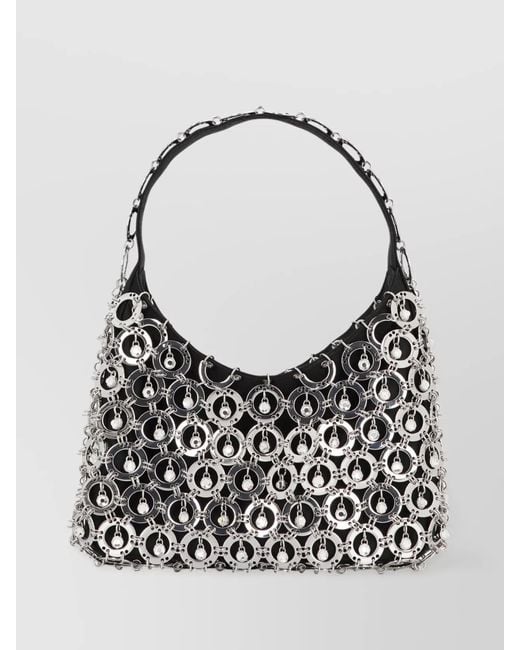 Rabanne White Sparkle Shoulder Bag