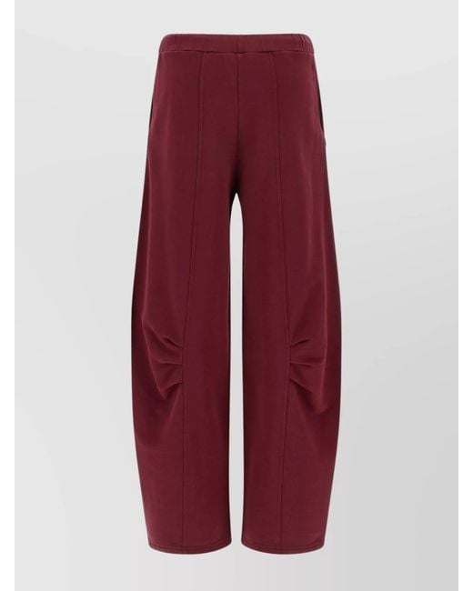 ROTATE BIRGER CHRISTENSEN Red Cotton Wide-Leg Trousers