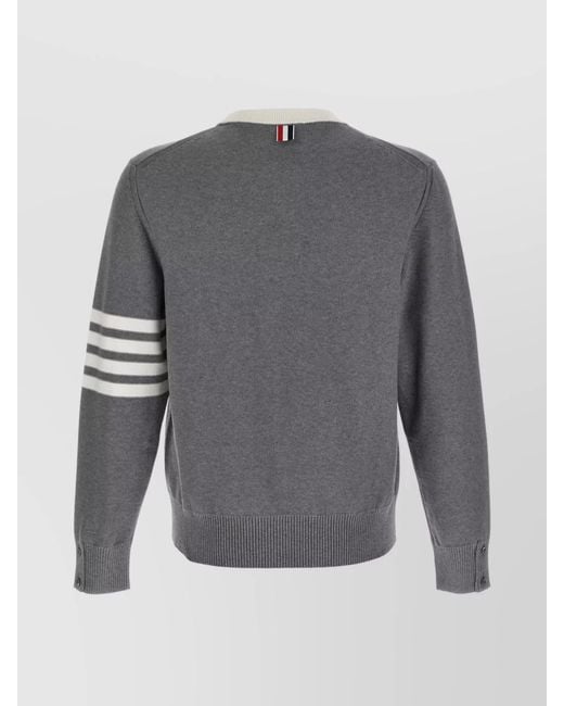 Thom Browne Gray Cotton 4-Bar Hector Jumper for men