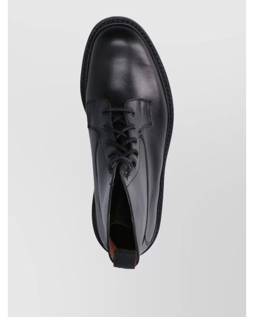 Tricker's Black Leather Derby Shoes for men