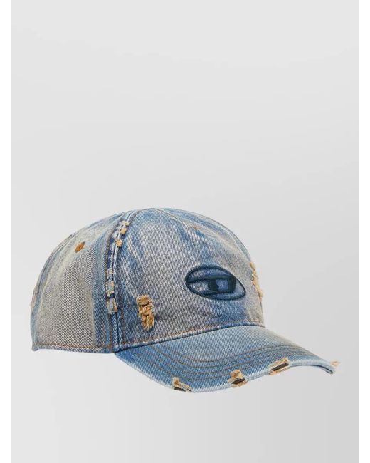 DIESEL Blue Denim Baseball Cap for men