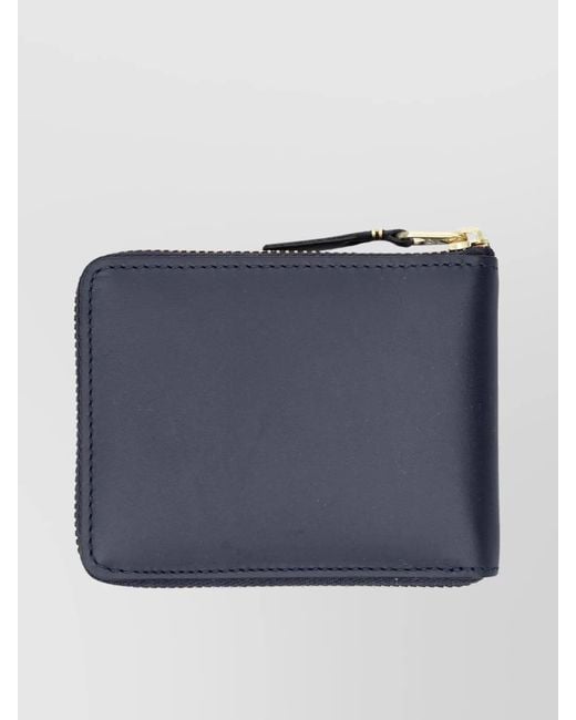 Comme des Garçons Blue Leather Zip-Around Wallet