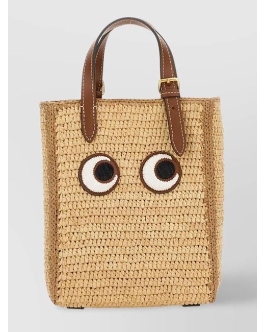 Anya Hindmarch Natural Na Raffia Tote Bag