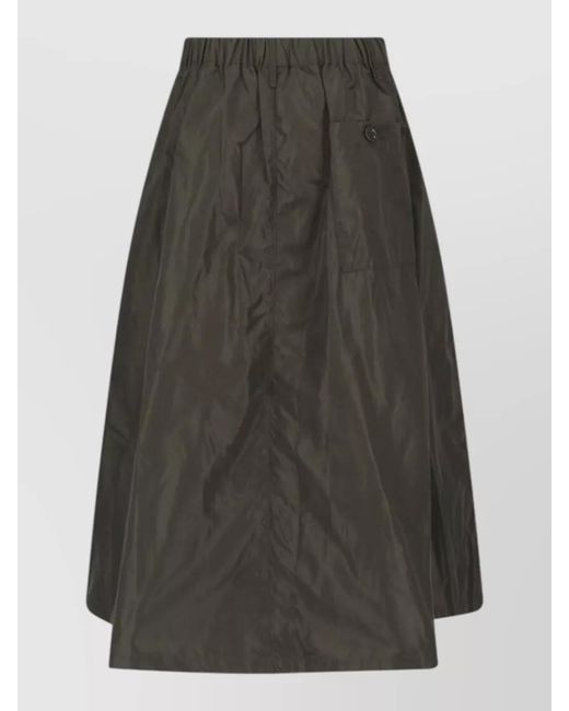 Aspesi Gray Midi Skirt Knee Length Elastic Waistband
