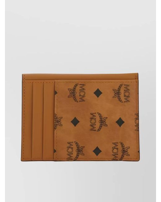 MCM Brown Printed Leather Cardholder