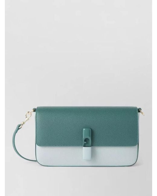 Furla Green Crossbody Bag Adjustable Strap Tone