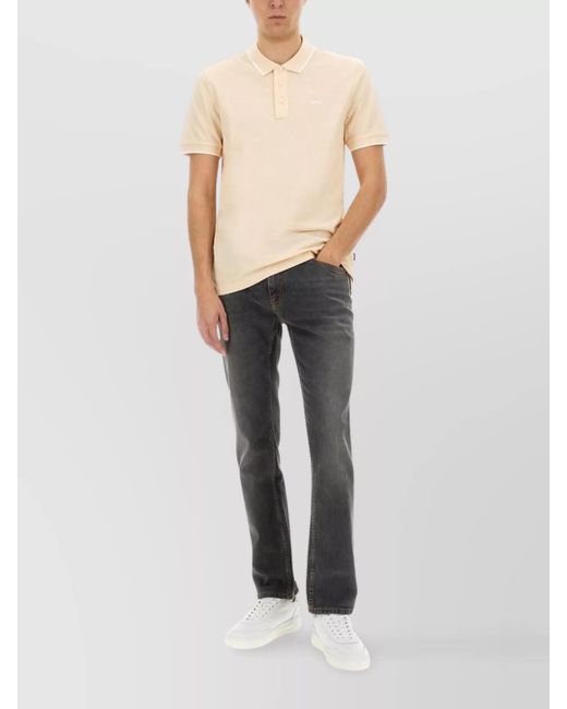 Boss White Cotton Polo Shirt for men