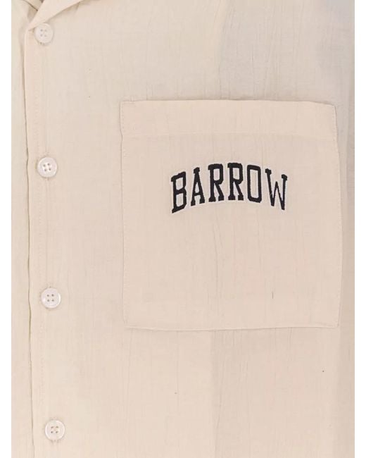 Barrow Natural Viscose Shirt Front Logo Print for men