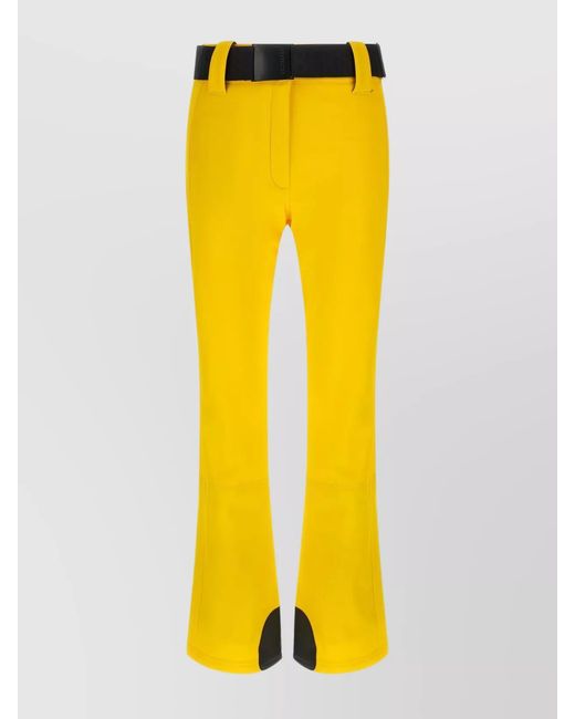 Goldbergh Yellow Flared Hem Trousers Contrast Waistband