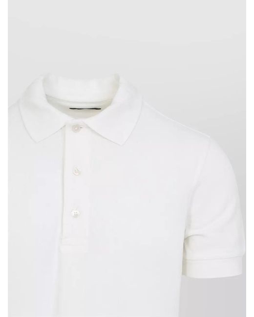 Tom Ford White Piqué Short-Sleeve Polo Shirt for men