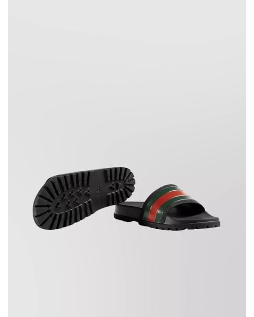 Gucci Black Rubber Slide Sandals for men