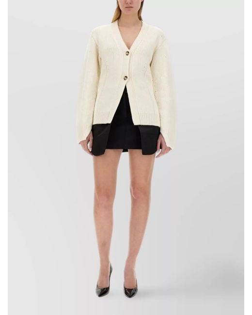 Helmut Lang Black Cashmere Wool Tailored Cardigan