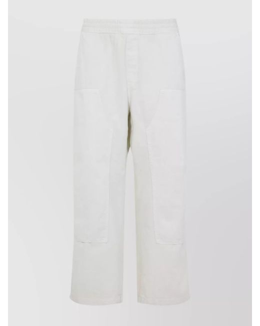 Carhartt White Cotton Wide-Leg Trousers for men