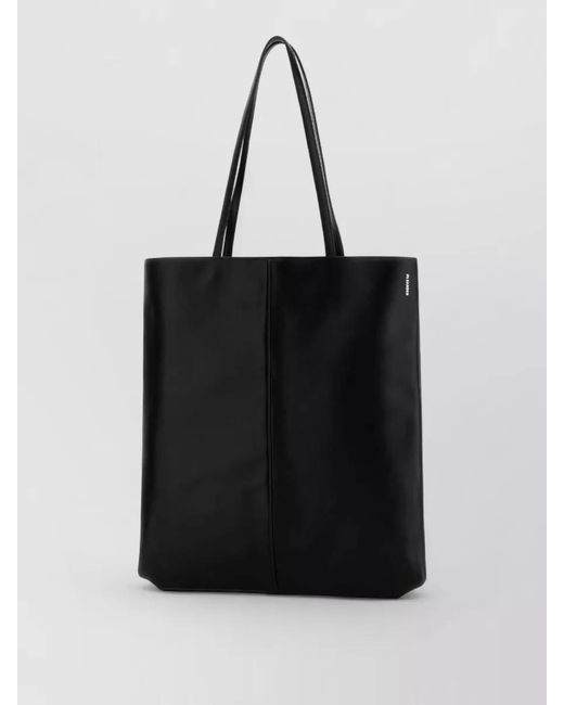 Jil Sander Black Linea Leather Shopping Tote Bag for men