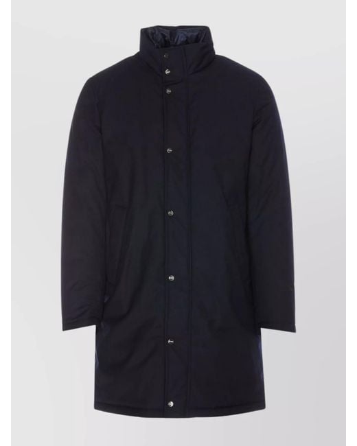 Herno Blue Down Long-Sleeve High-Neck Puffer Jacket for men