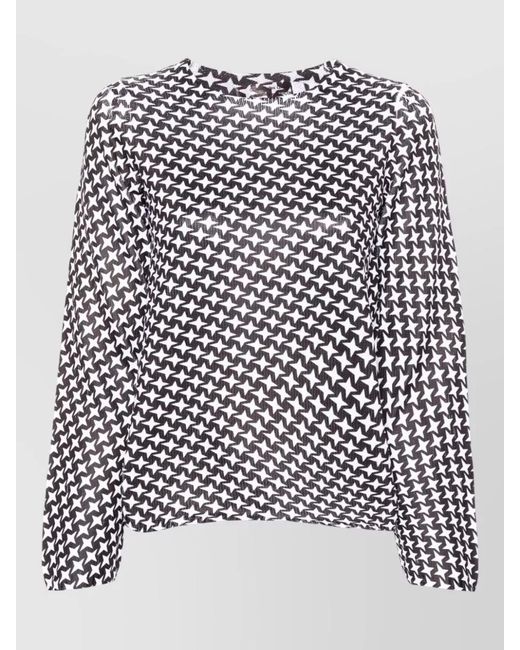 Comme des Garçons Black Geometric Star Print Long Sleeve Top