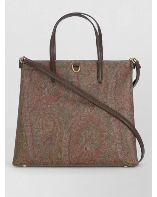 Etro Brown Love Trotter Cotton Paisley-Print Tote Bag