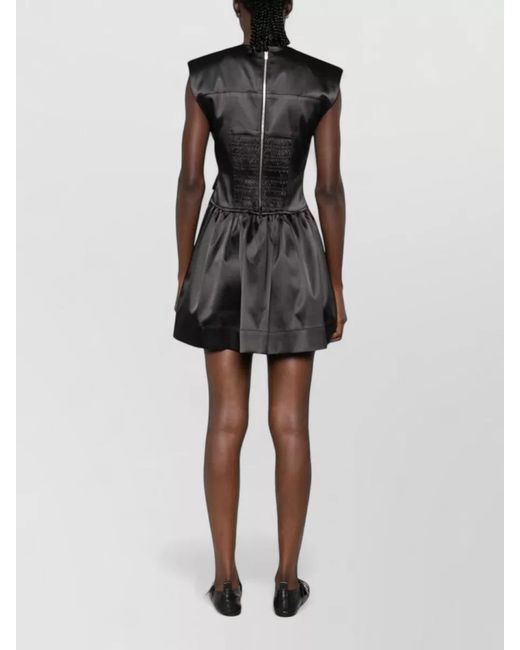 Ganni Black Satin Mini Dress Corset Bodice Cargo Pockets