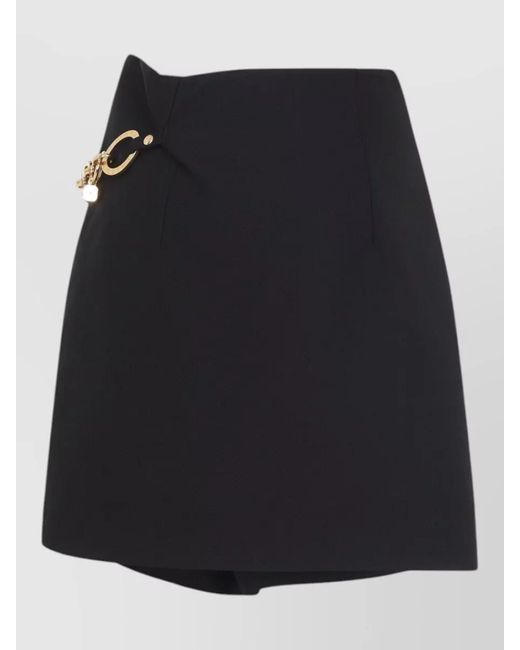 Céline Black Short Skirt Wrap Design Asymmetric Hem