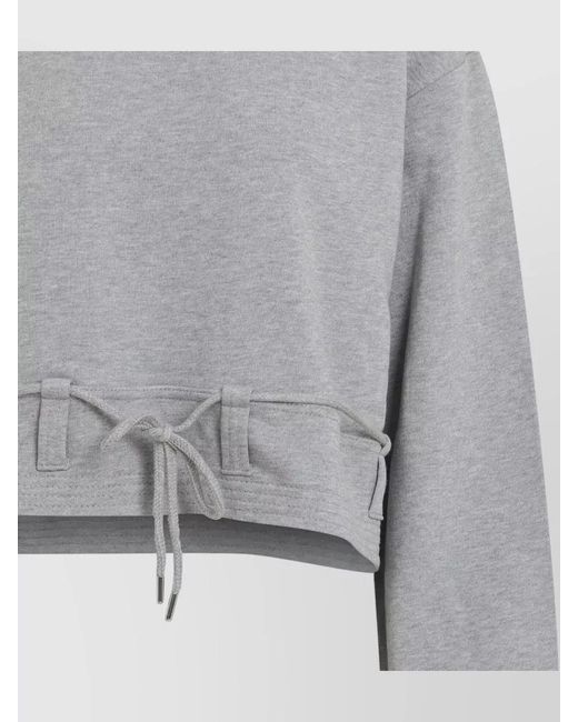 Dries Van Noten Gray Haserfiela Cropped Lounge Sweatshirt Long Sleeves