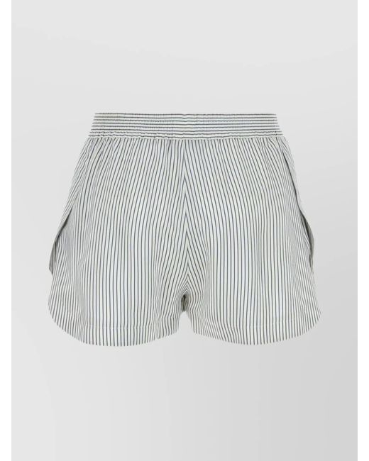 Stella McCartney Gray Embroidered Silk Knee-Length Shorts