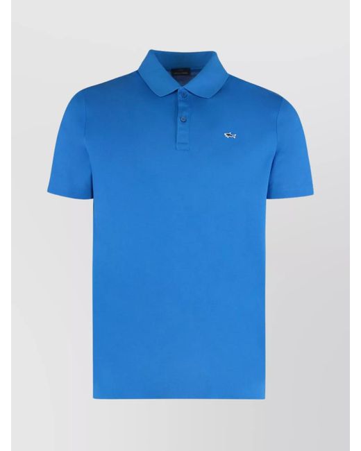 Paul & Shark Blue Cotton Short-Sleeve Polo Shirt for men