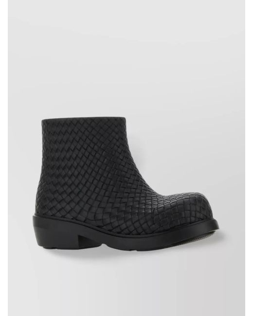 Bottega Veneta Black Leather Ankle Boots for men
