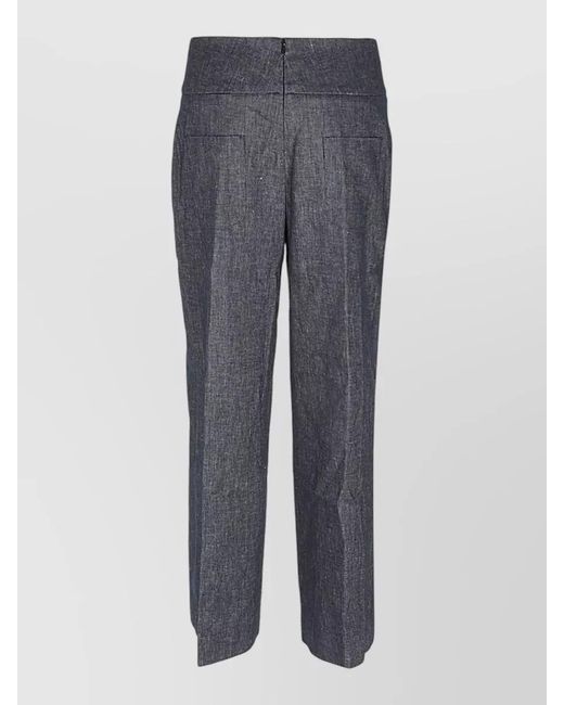 Via Masini 80 Gray Wide-Leg Trousers