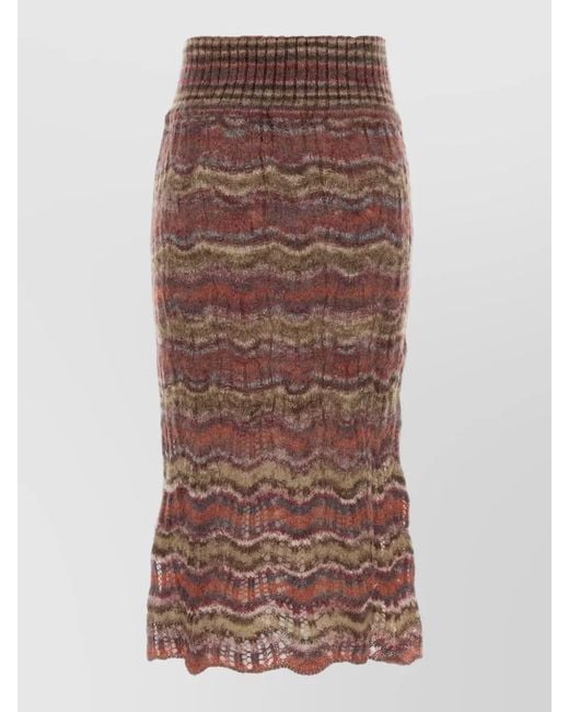 Vivienne Westwood Brown Mohair Blend Flora Skirt Tassel Detail