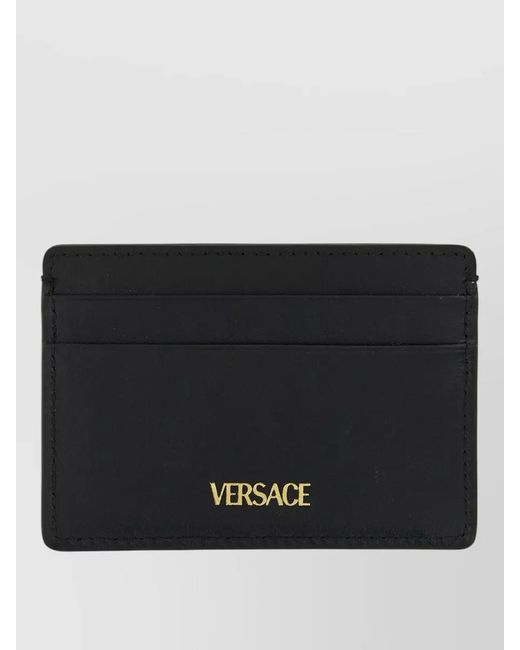 Versace Black Leather Cardholder for men