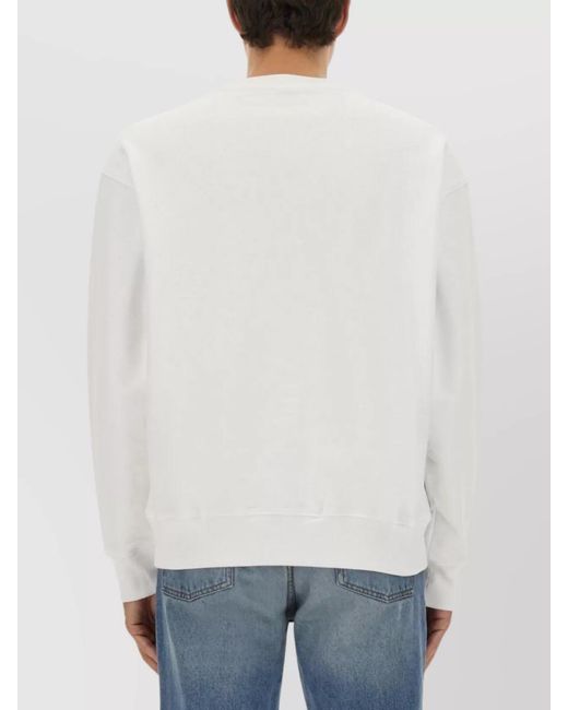 Moschino Gray Cotton Logo-Embroidered Sweatshirt for men