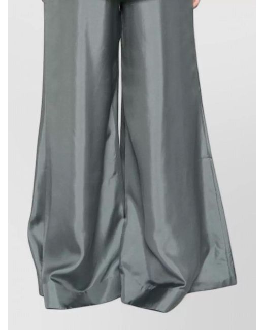 Zimmermann Blue Silk Shirt Long Sleeves Pussy Bow Tassels