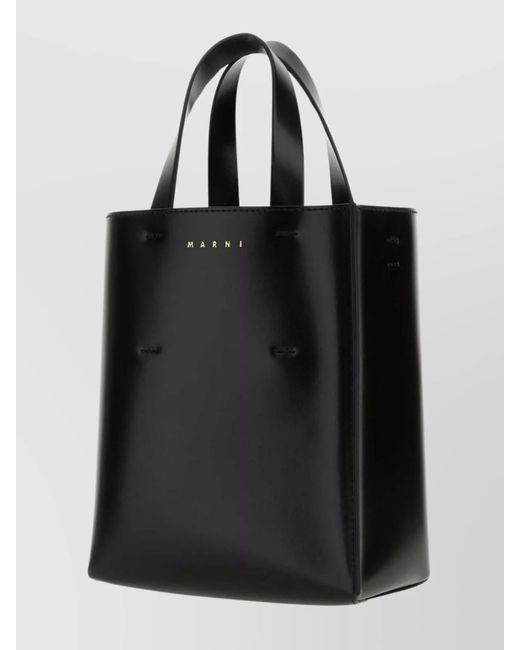 Marni Black Museo Mini Leather Shoulder Bag