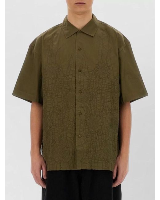 YMC Green Ciders Regular Fit Shirt Short Sleeves for men
