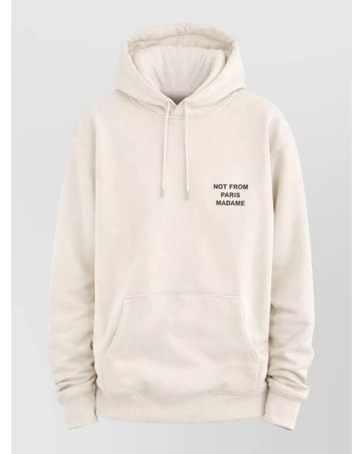 Drole de Monsieur Natural Cotton Slogan Hoodie for men