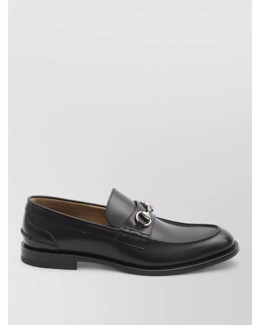 Gucci Black Leather Loafers for men