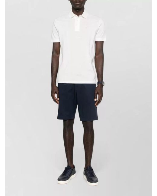 Emporio Armani White Cotton Short-Sleeve Polo Shirt for men