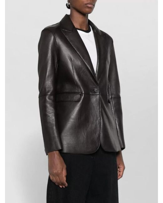 P.A.R.O.S.H. Black Leather Blazer