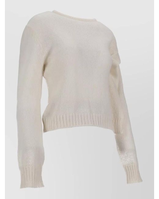 Niccolò Pasqualetti White Nota Knit Sweater Kid Mohair